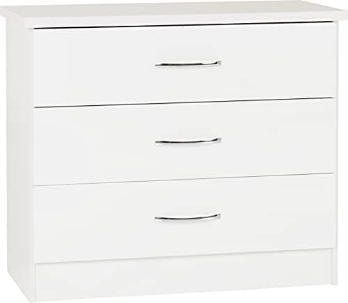 Image of Seconique Nevada 3 Drawer Chest in White Gloss