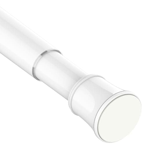 Image of Telescopic Curtain Rod Extendable Window Tension Rod No Drilling Shower Curtain Pole,Tension Rod for Curtains,Kitchen, Closet,Hanging Pole No Tool Require, 135-200 cm (53.1-78.7"), White
