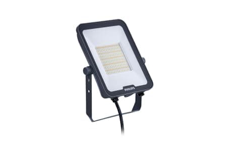 Image of Philips Ledinaire All-in LED Floodlight 50W 5500-6000lm – 3000K/4000K/6500K Selectable CCT, IP65 Outdoor Security Light, 110° Beam, IK07, Adjustable Bracket, Grey