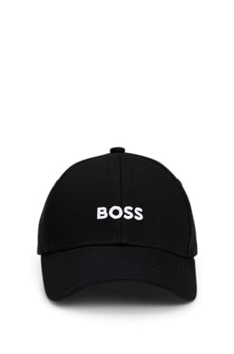 Image of BOSS Men's Bold Center Logo Twill Cap Baseball, Black Grease, One Size