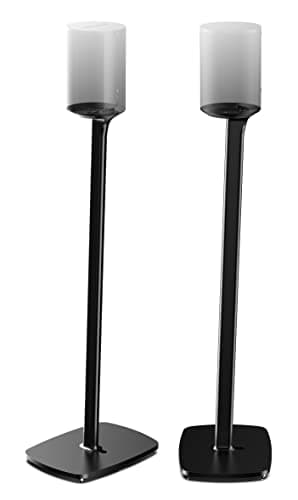 Image of Flexson Floor Stand for Sonos ERA 100, Twin pack in Black for soft and hard floors + extension cable and cable management
