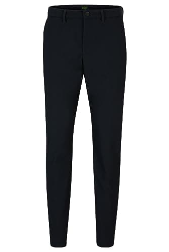 Image of BOSS Mens T Commuter-Reg Regular-fit Trousers in Waterproof Softshell Material Blue