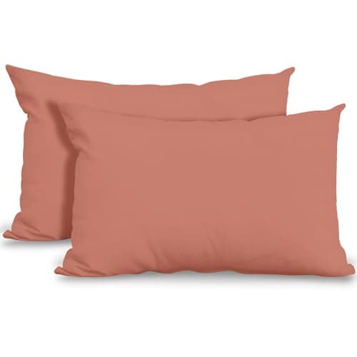 Image of GC GAVENO CAVAILIA Super Soft Pillow Cases 2 Pack - Anti Allergic & Breathable Polycotton Pillow Covers with Envelop Closure - Washable Standard Pillowcases (50x75cm) - Blush Pink