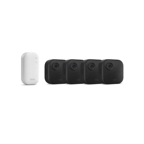 Image of Blink Outdoor 4 camera – Wireless HD smart security camera, two-year battery life, enhanced motion detection, works with Alexa - 4 camera system with Sync Module Core incl. - IP65