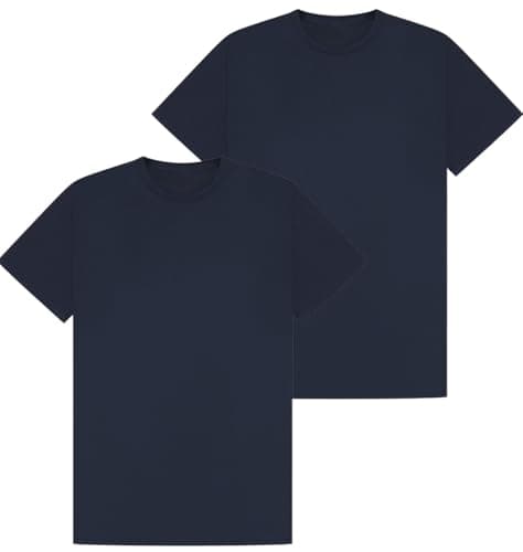 Image of PROSTYLE SPORTS Unisex Breathable Short Sleeve T-Shirt Cool Dry Wicking Top (UK, Alpha, XS, Regular, Regular, Navy (Pack of 2))