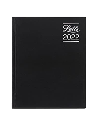Image of Letts of London Rhino 2022 Diary - A5 Day to a Page with appointments - Black, 22-TR1XABK