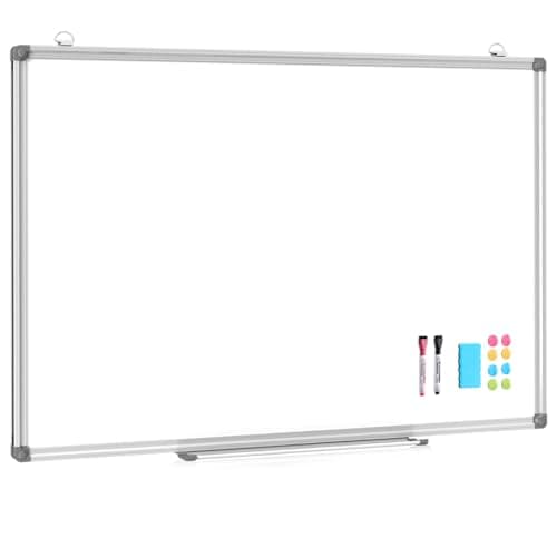 Image of DOLLAR BOSS Magnetic Whiteboard 120 X 180 cm Extra Large Whiteboard Dry Erase Large White Board for Walls, Big White Board with Pen Tray, XXL Whiteboard Writing Board for School, Home and Office