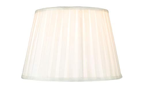 Image of Traditional Classic Cream Faux Silk Pleated Inner Lined Lamp Shade - 10" Diameter and 60w Maximum by Happy Homewares