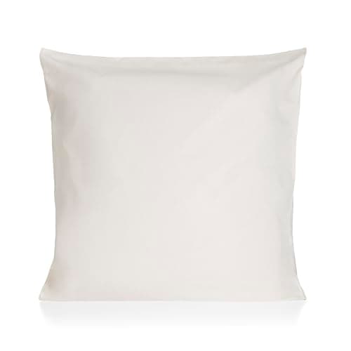 Image of Geneviève Lethu Square Pillow Cases 65 x 65cm - Set of 2 Large Square Pillow Cases, Cotton Percale, Reversible, Breathable & Machine Washable - Natural