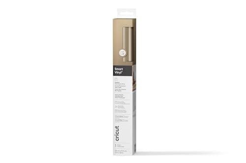 Image of Cricut Smart Permanent Vinyl, Matte Metallic Champagne, 33cm x 91.4cm, Self-Adhesive Vinyl Sheet | Ideal for Customising Mugs, Bottles, Labels, Signs & DIY Crafts, for All Cutting Machines