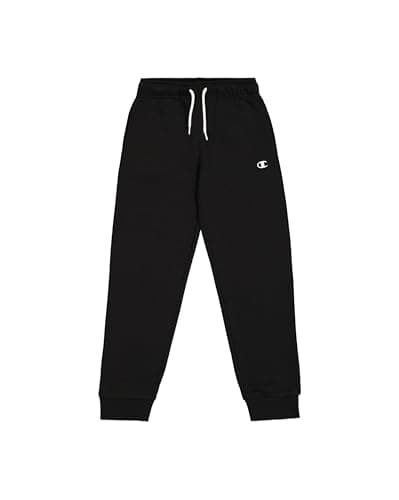 Image of Champion Boys' Fleece Joggers, Drawcord Adjustable Waistband, Ultralight Fleece, Rib Cuff Pants for PE, Gym and Outdoor Activities, Printed Logo Black