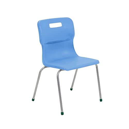 Image of Titan 4 Leg Classroom Chair - Size 5, Ages 9-13, Plastic, Sky Blue