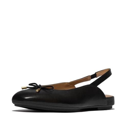 Image of Fitflop DELICATO Bow Leather Slingbacks Black