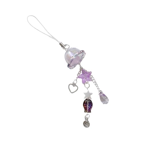 Image of YPBEW Colorful Keychain Accessory Marine Themed Winds Chimes Keychain Adorned with Starfishes Stylish Hanging Ornament Fashionable Bag Decoration