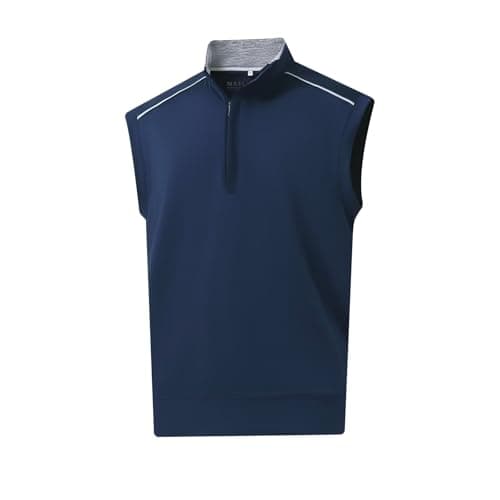 Image of M MAELREG Golf Vests For Men Dry Fit Lightweight Moisture Wicking Performance Sports Breathable Golf 1/4 Zip Pullover Men, Navy, Large