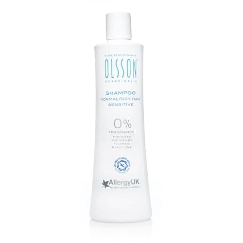 Image of Shampoo for Sensitive Scalp & Dry Hair – Fragrance Free Treatment for Itchy Scalp, Psoriasis & Dandruff – Allergy UK Recommended – Olsson Sensitive – 350ml