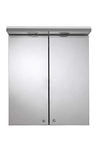 Image of Croydex Shire Double Door White Illuminated Cabinet, Steel Beige, 23x45x53 cm