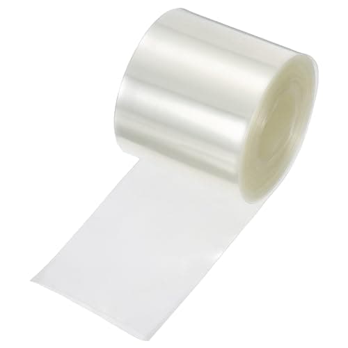 Image of sourcing map Battery Wrap PVC Heat Shrink Tubing 32mm Dia 50mm Flat 20 Feet(6meters) Clear Good Insulation for Battery Pack