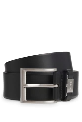 Image of BOSS Mens Connio Branded-keeper belt in Italian leather