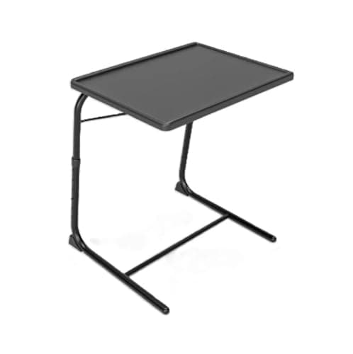 Image of Portable Table Adjustable Folding, Lounge, Bedroom Furniture, Living, Tv, Multi Function Office Picnic Garden Laptop Stand Care Home Office Camper Van Caravan Camping (Black Without Cup Holder)
