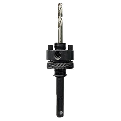 Image of Surebuild UK SDS Plus Hole Saw Arbor, 32-200mm Diameter, Steel Construction, SDS+ Shank with HSS Pilot Drill
