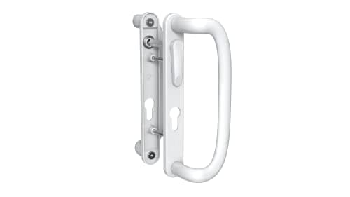 Image of Mila Inline Patio Door Handle Pair 109mm Screw Fix White Lever