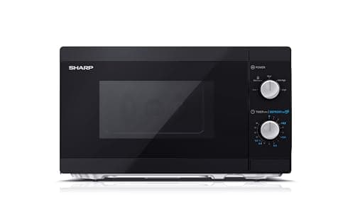 Image of SHARP YC-MS01U-B Compact 20 Litre 800W Manual control Microwave, 5 power levels, defrost function, LED cavity light - Black