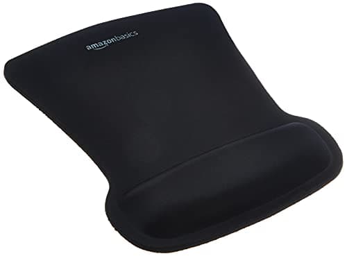 Image of Amazon Basics Irregular Gel Mouse Pad with Wrist Rest, 20 x 25 cm, Black