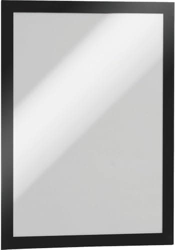 Image of Durable DURAFRAME Self-Adhesive Magnetic Frame - A4 Black - Pack of 10 - Document Frame For Professional Internal Signage - Self-Adhesive Attachment