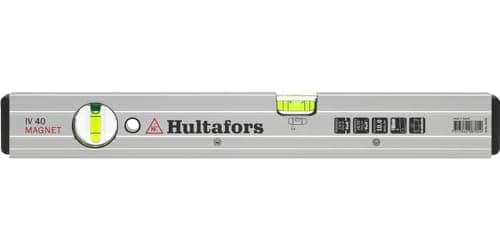 Image of Hultafors IV 40 Magnetic Spirit Level 40cm, Two vials for Horizontal and Vertical Measurement,Tolerance in Normal Position is ±0.5 mm/m, Upside Down ±0.75 mm/m.