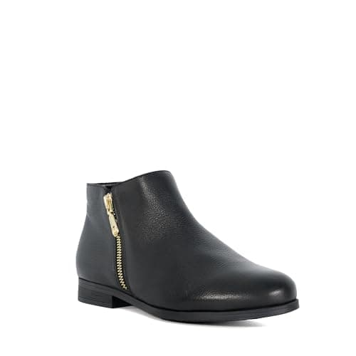 Image of Dune London Ladies PANDIAS Wide Fit Low Heel Leather Boots Size UK 3 Ankle Boots