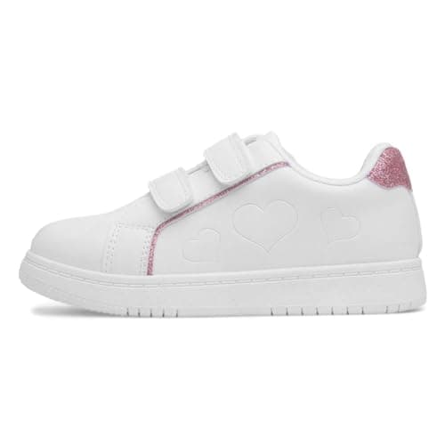 Image of XL Kids White Double Easy Fasten Flat Trainer - Size 11 Child UK - White