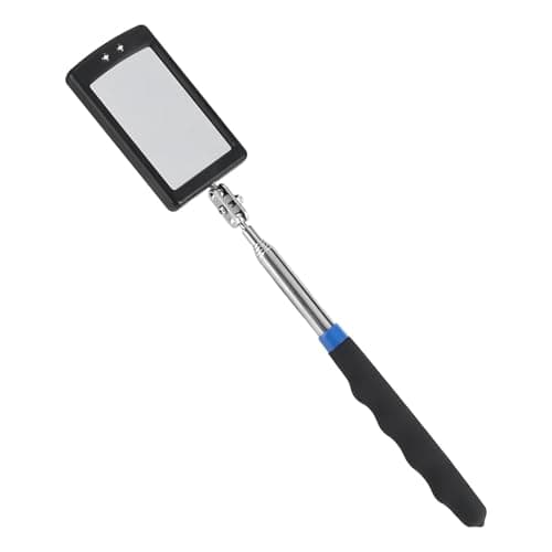 Image of VIFERR Inspection Mirror, Rectangular LED Telescopic Inspection Mirror Extending Inspection Work Mirror 360° Swivel Extend Tool for Machinists Inspectors Mechanics