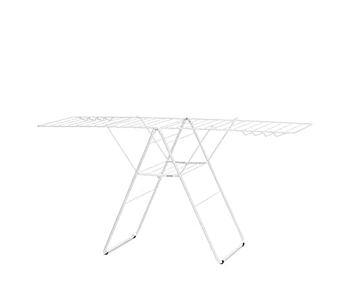 Image of Brabantia HangOn Laundry Drying Rack (25m / Fresh White) Compact, Foldaway, Adjustable Indoor Stainless Steel Clothes Horse