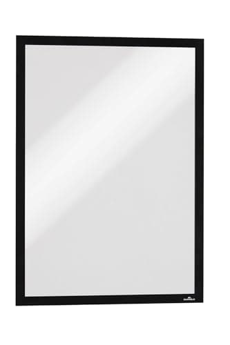Image of Durable DURAFRAME A3 Magnetic Display Frames for Metal Surfaces - Anti-Glare Sign and Poster Holders - 5 Pack - Black - Perfect for Fridges and Whiteboards