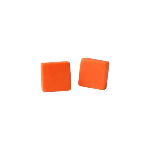 Image of Orange Square Stud Earrings for Women – Lightweight Minimalist Clay Studs, Everyday Handmade Jewellery and Gifts for Her