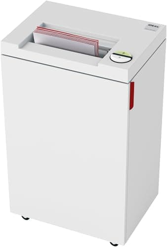 Image of IDEAL 2445 Paper Shredder, Security Level P-5, Particle Cut/Cross Cut 2x15mm, 10 Sheet Capacity, 35L Waste Bin, GDPR Compliant, Also Shreds Credit Cards, Office/Staples