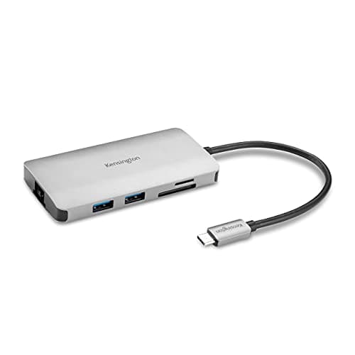 Image of Kensington UH1400P USB-C 8-in-1 Driverless Mobile Laptop Dock, Universal, 8 Ports, up to 85W Power Pass-Through, Ultra HD (Single 4K @ 60Hz) High Res, Plug & Play, with Cable (K33820WW),Black