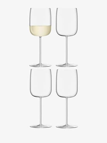 Image of LSA International Borough Wine Glass 380 ml Clear | Set of 4 | Dishwasher Safe | BG12, Transparent, White, Red