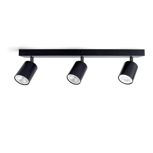 Image of Integral LED Siena 3 Way GU10 LED Spotlight Bar | Modern Indoor Ceiling Light Fitting | Adjustable and Rotatable | Ideal for Living Room, Bedroom, Kitchen and Dining Room – Premium Matt Black Finish