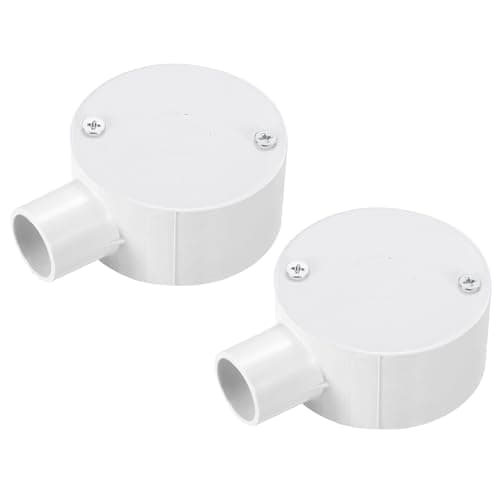 Image of sourcing map 2Pcs PVC Conduit Box Junction Box 1 Way 20mm with Cover, M4 Screws for Home Hose Electrical Conduit Electronic Projects