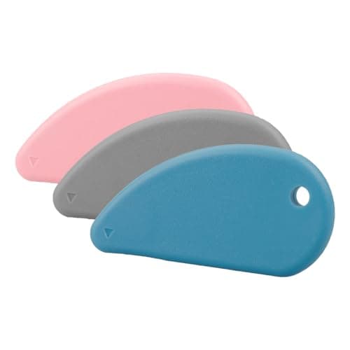Image of Hopzab 3-Piece Ceramic Safety Cutter Set - Compact, Rust-Resistant Box Openers in Grey, Pink, and Blue for Office & Home