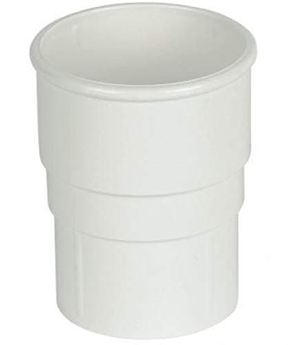 Image of FLOPLAST 68mm Round Gutter Pipe Socket - White - Pack of 2