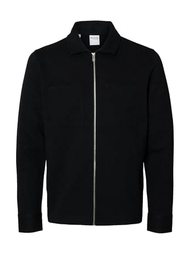 Image of SELECTED HOMME Male Zip Sweat Jacket, black, M