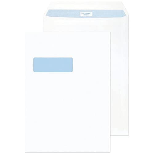 Image of Q-Connect C4 Envelope 100 gsm Window Peel and Seal - White, Pack of 250