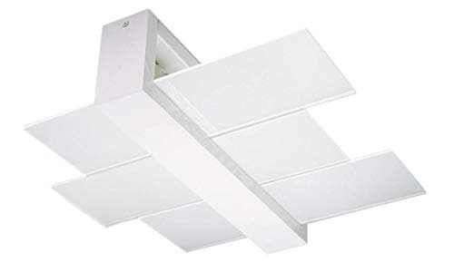 Image of Ceiling lamp LED FENIKS SL.0078 SOLLUX Modern Plafond lamp White E27 2-Light Glass Wood for The Kitchen and The Bedroom