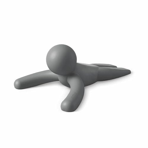 Image of Umbra Buddy Door Stop – Heavy-Duty Door Stopper for Bottom of Door, Non-Slip, Flexible, Soft-Touch, Protects Your Floors, Grey