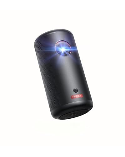 Image of NEBULA Capsule 3 1080p Mini Projector, Smart 200 ANSI-Lumen Portable Projector with Official Google TV, Built-In Netflix, Dolby Digital, 120-Inch Picture, Built-In Battery with 2.5 Hours of Playtime