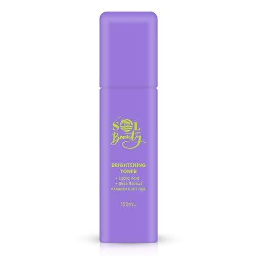 Image of Sol Beauty Brightening Face Toner Daily Hydrating Facial Toner, Brightening Facial Essence, Exfoliating Face Liquid with Lactic Acid Birch Sap and Hyaluronic Acid for Glowing Skin - 150ml