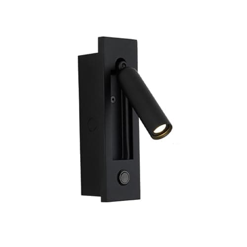 Image of Recessed Wall Mounted Reading Light Sconce, 3W LED Warm White 3000K, 350° Rotatable & 90° Foldable, Hardwired Embedded Bedside Lamp